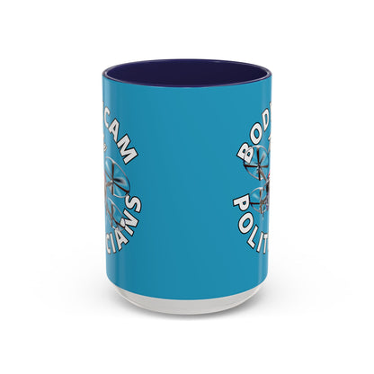 Bodycam the Politicians Drone Turquoise Accent Mug by theGreenDragonTavern.shop