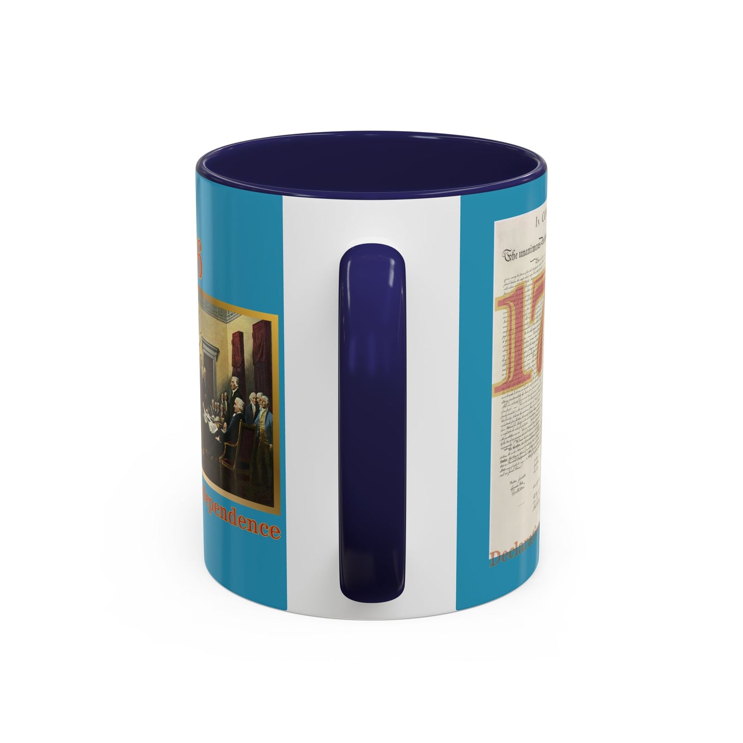 Declaration of Independence Turquoise Accent Mug by theGreenDragonTavern.shop
