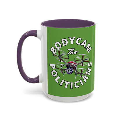Bodycam the Politicians Drone Green Accent Mug by theGreenDragonTavern.shop