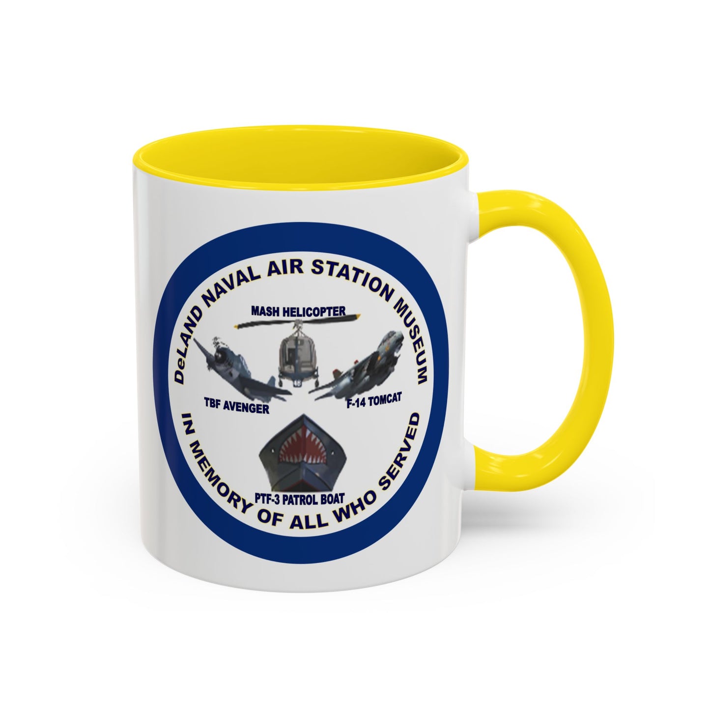DNASM Student Art Navy Frame White Accent Mug by theGreenDragonTavern.shop