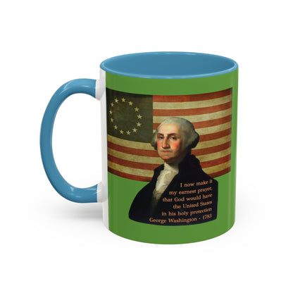 Washington's Earnest Prayer Green Accent Mug by theGreenDragonTavern.shop