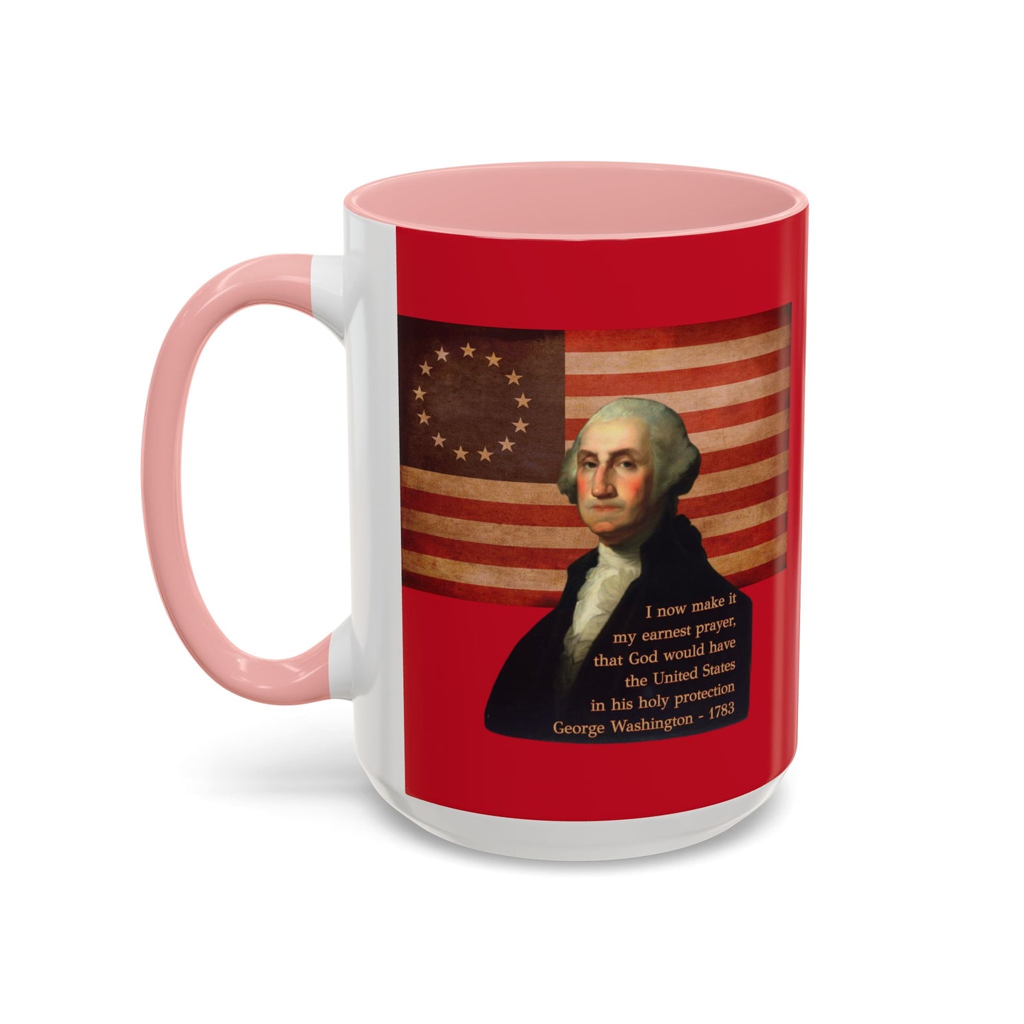Washington's Earnest Prayer Red Accent Mug by theGreenDragonTavern.shop