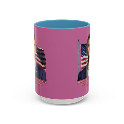 Charlie Kirk, Healthy Debate Pink Accent Mug by theGreenDragonTavern.shop