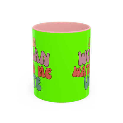 I Am Woman Watch Me Vote Light Green Accent Mug by theGreenDragonTavern.shop