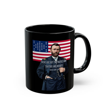 "Traitors and Patriots" Ulysses Grant Black Mug by theGreenDragonTavern.shop