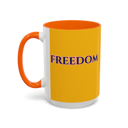 Freedom, Yellow Accent Mug by theGreenDragonTavern.shop
