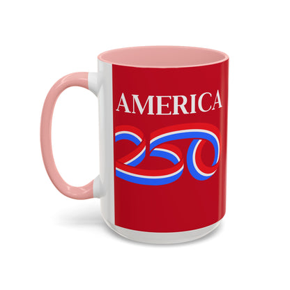 America 250 Red Accent Mug by theGreenDragonTavern.shop