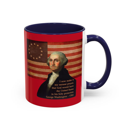 Washington's Earnest Prayer Red Accent Mug by theGreenDragonTavern.shop