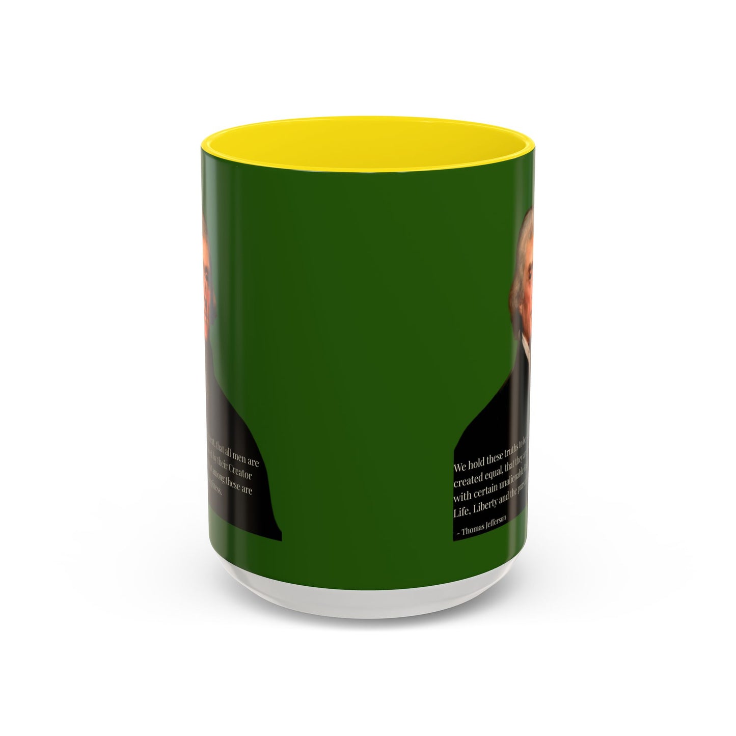 We hold these truths to be self-evident Dark Green Accent Mug by theGreenDragonTavern.shop
