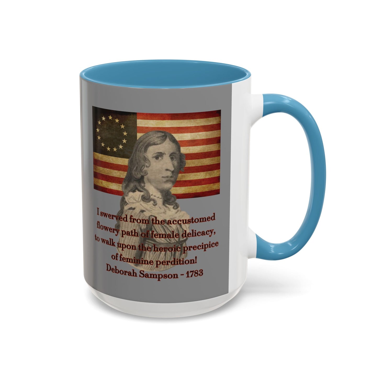 Deborah Sampson, America's Mulan Grey Accent Mug by theGreenDragonTavern.shop