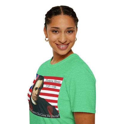 Patrick Henry Dark colors Unisex T-Shirt by theGreenDragonTavern.shop