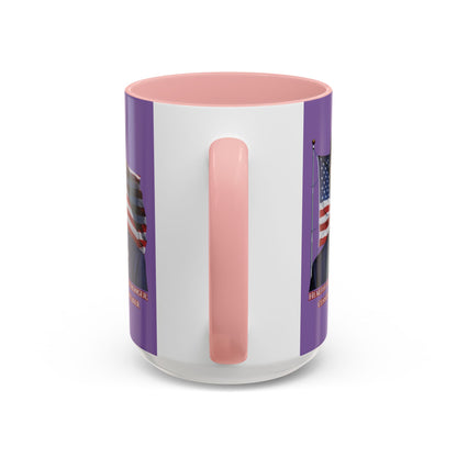 Charlie Kirk, Healthy Debate Light Purple Accent Mug by theGreenDragonTavern.shop