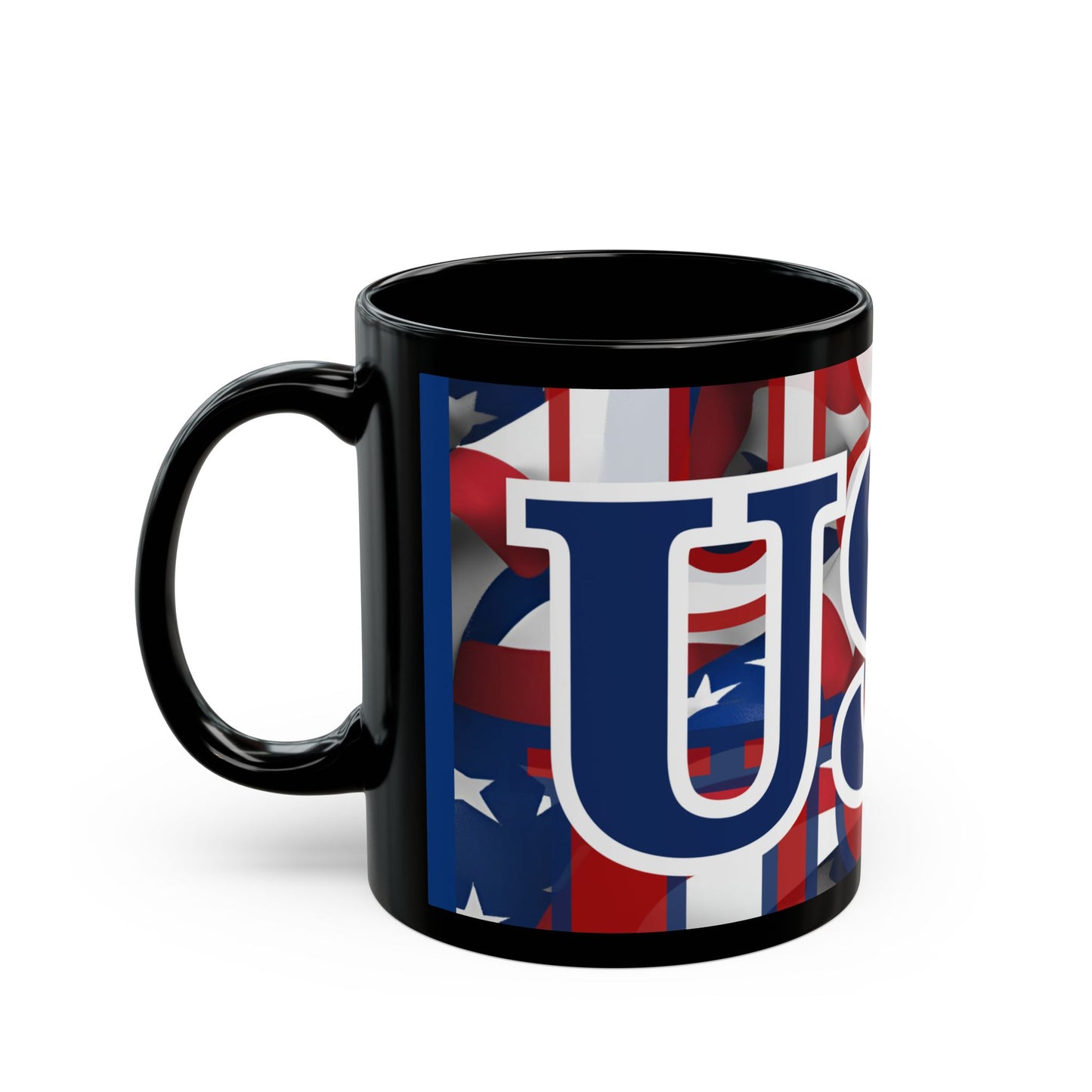 USA! USA! USA Blue font Patriot Blue Mug by theGreenDragonTavern.shop