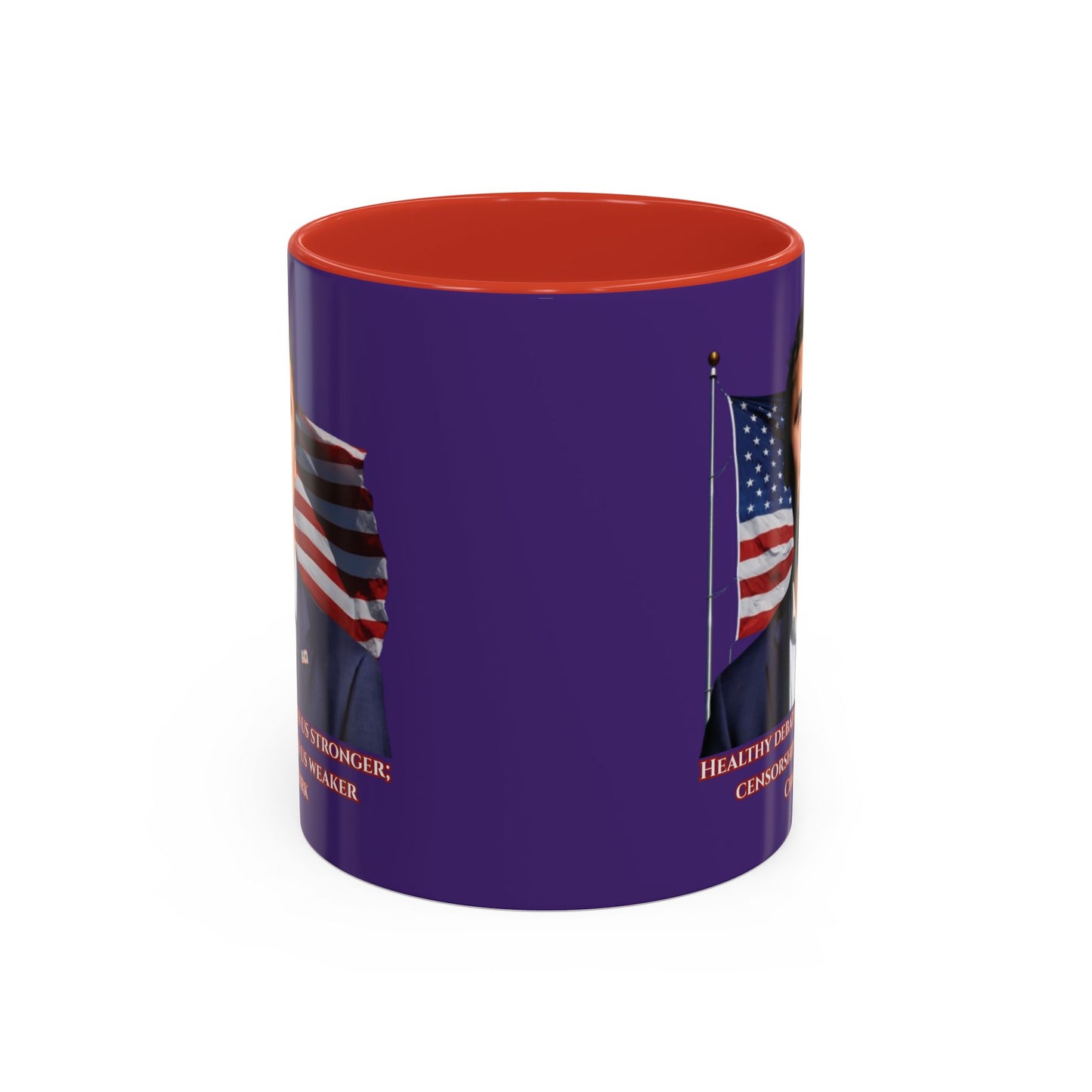 Charlie Kirk, Healthy Debate Purple Accent Mug by theGreenDragonTavern.shop