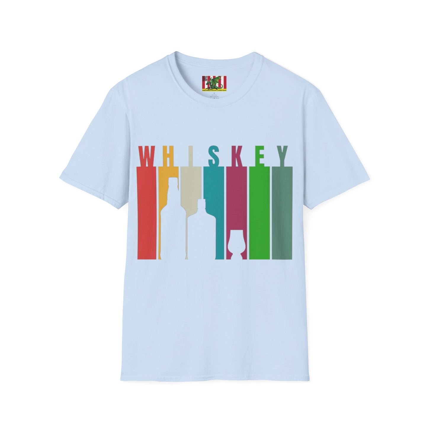 Whiskey spelled with an 'e' Light colors Unisex T-Shirt by theGreenDragonTavern.shop
