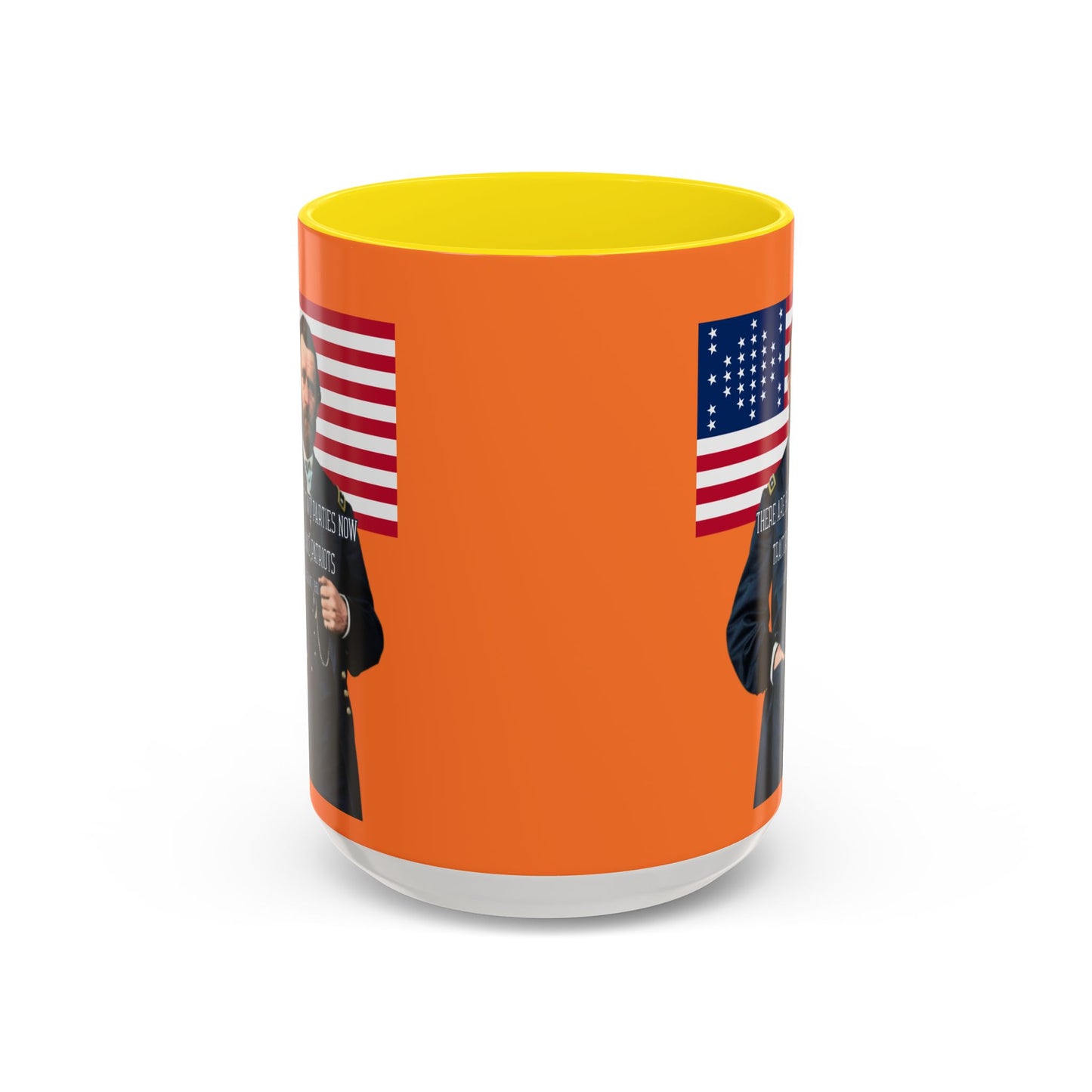 "Traitors and Patriots" Ulysses Grant Orange Accent Mug by theGreenDragonTavern.shop