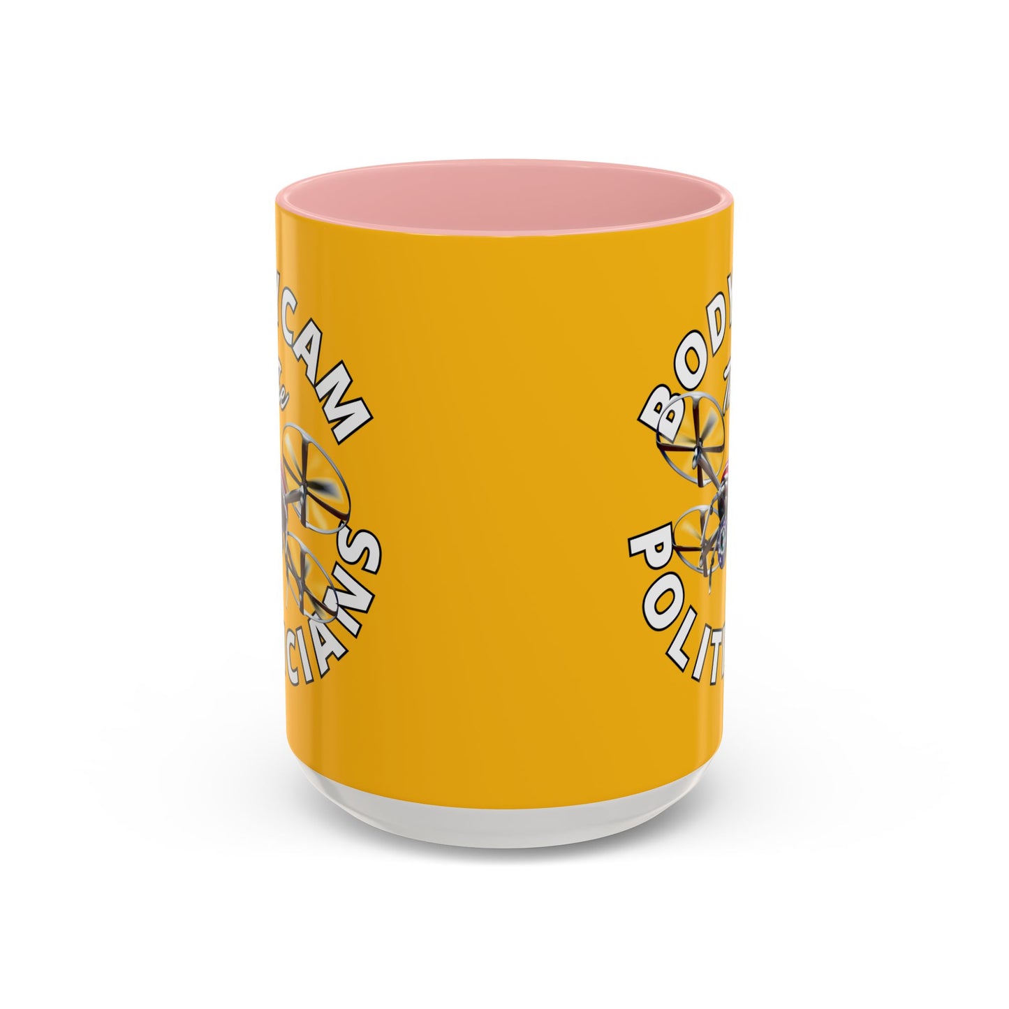 Bodycam the Politicians Drone Yellow Accent Mug by theGreenDragonTavern.shop
