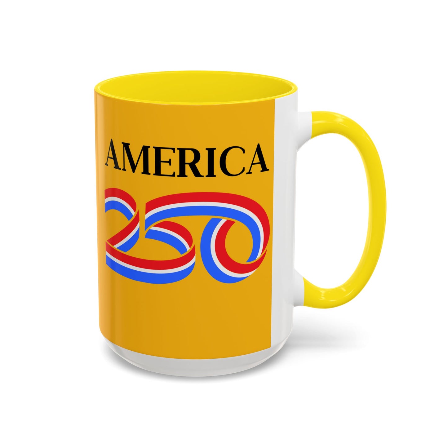 America 250 Yellow Accent Mug by theGreenDragonTavern.shop