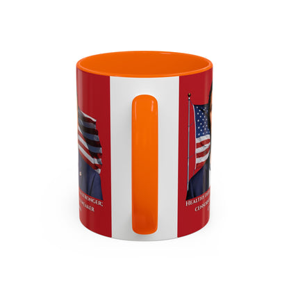 Charlie Kirk, Healthy Debate Red Accent Mug by theGreenDragonTavern.shop
