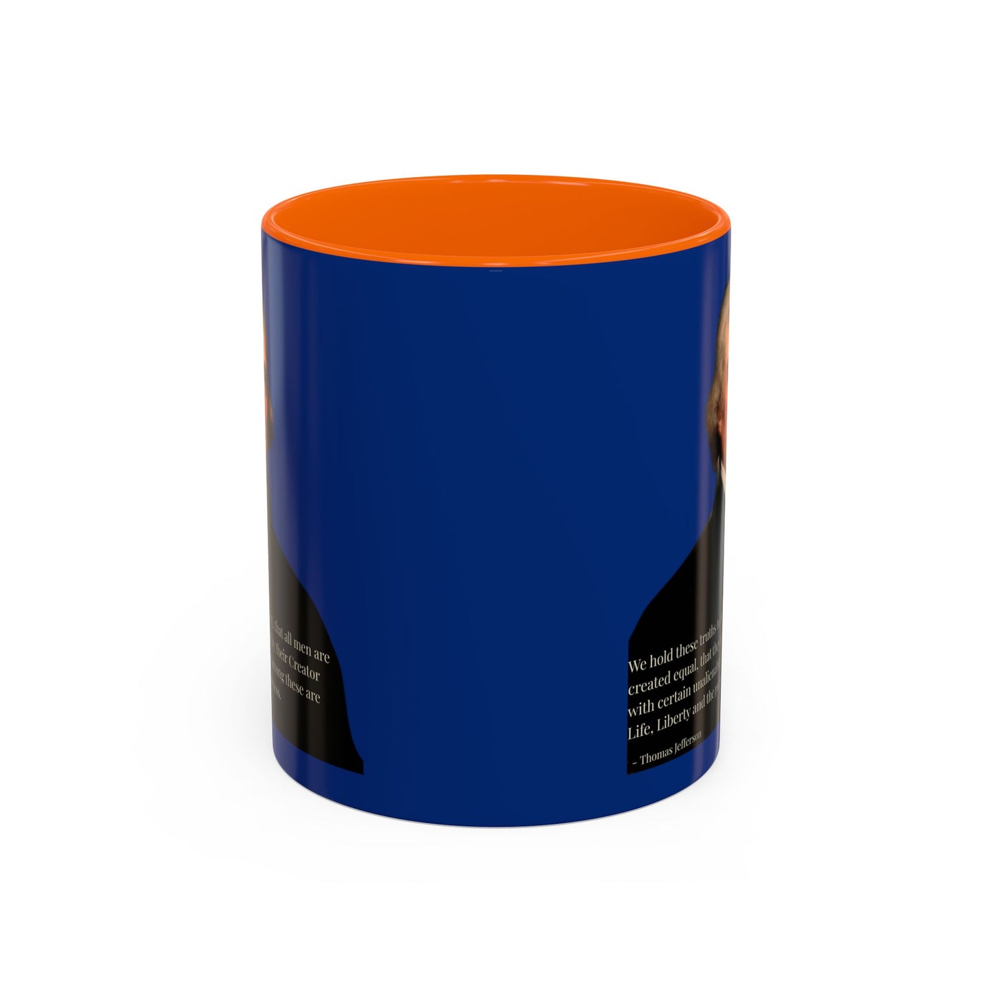 We hold these truths to be self-evident Dark Blue Accent Mug by theGreenDragonTavern.shop
