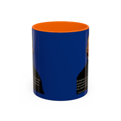 We hold these truths to be self-evident Dark Blue Accent Mug by theGreenDragonTavern.shop