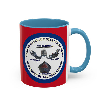 DNASM 2-sided, Founding & Student Art w/Navy Ring Red Accent Mug by theGreenDragonTavern.shop