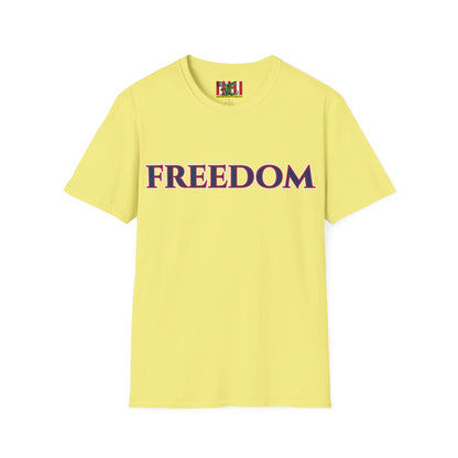 Freedom, Blue font, Light colors Unisex T-Shirt by theGreenDragonTavern.shop