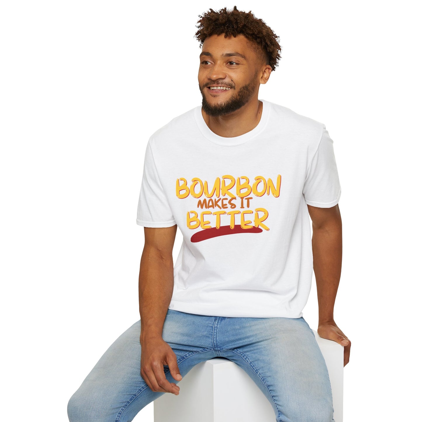 Bourbon makes it better LTcolors Unisex T-Shirt by theGreenDragonTavern.shop