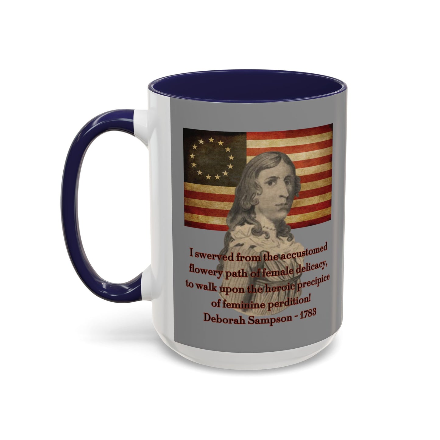 Deborah Sampson, America's Mulan Grey Accent Mug by theGreenDragonTavern.shop