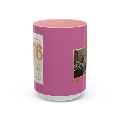 Declaration of Independence Pink Accent Mug by theGreenDragonTavern.shop