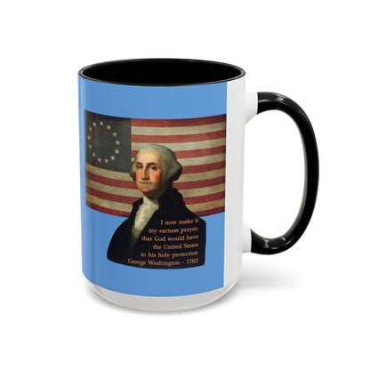 Washington's Earnest Prayer Light Blue Accent Mug by theGreenDragonTavern.shop