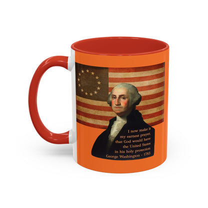 Washington's Earnest Prayer Orange Accent Mug by theGreenDragonTavern.shop