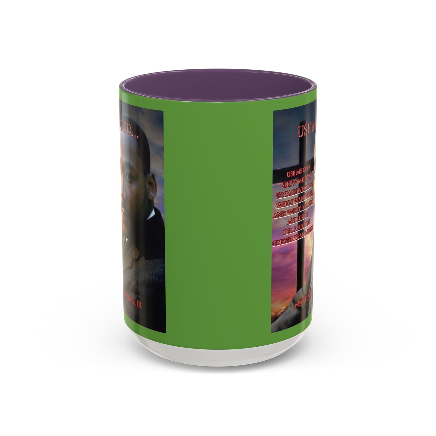 Use Me God, MLK Jr Green Accent Mug by theGreenDragonTavern.shop