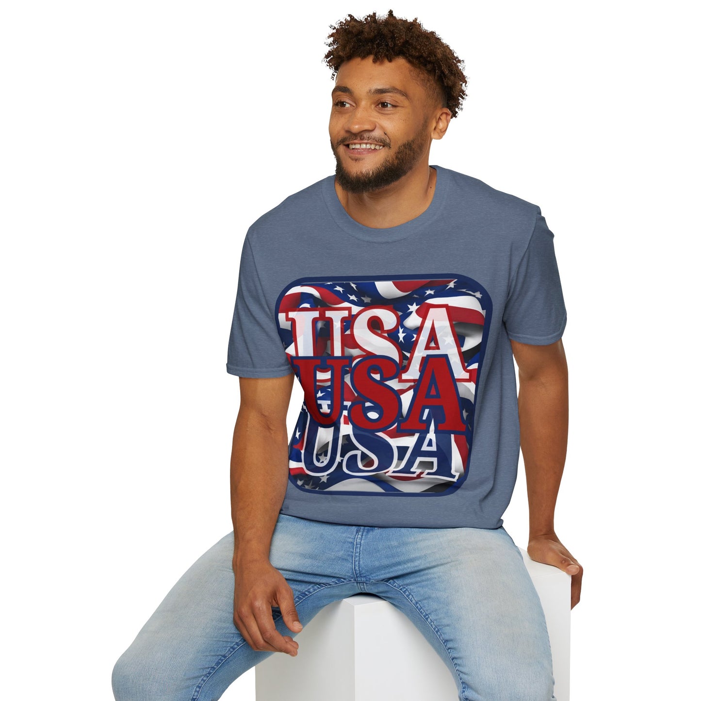 RED White and Blue USA Patriot Dark colors Unisex T-Shirt by theGreenDragonTavern.shop