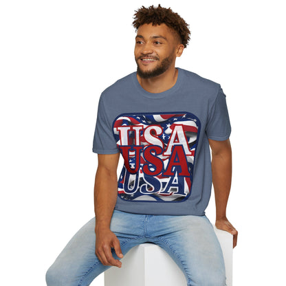 RED White and Blue USA Patriot Dark colors Unisex T-Shirt by theGreenDragonTavern.shop