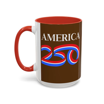 America 250 Brown Accent Mug by theGreenDragonTavern.shop