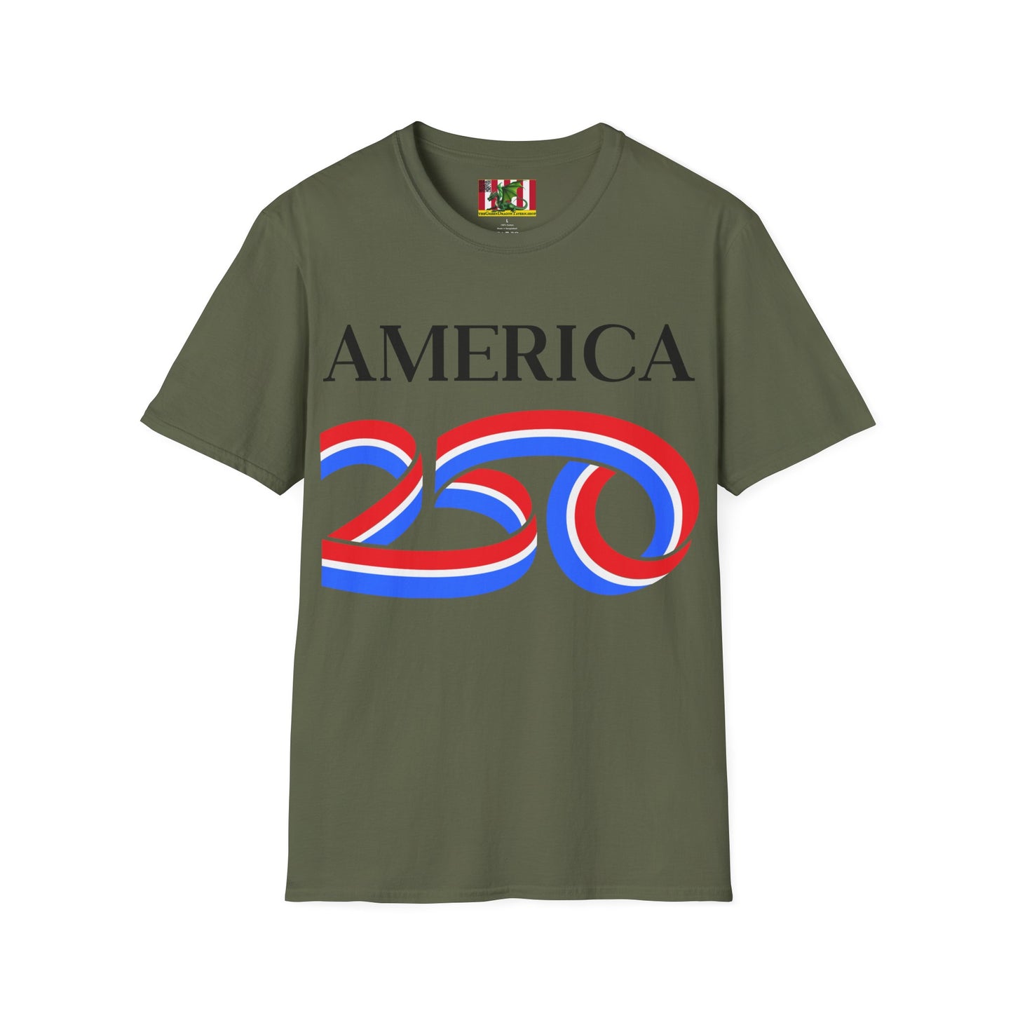 America 250 Black font, Dark colors, Unisex T-Shirt by theGreenDragonTavern.shop