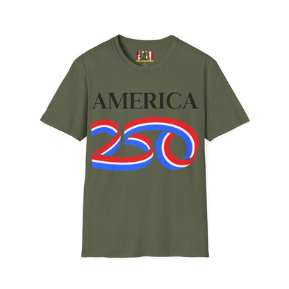 America 250 Black font, Dark colors, Unisex T-Shirt by theGreenDragonTavern.shop