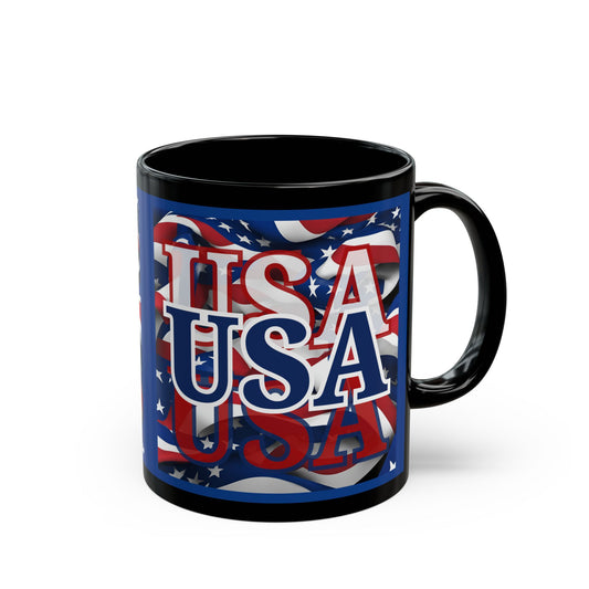 USA Blue font Center Patriot Blue Mug by theGreenDragonTavern.shop