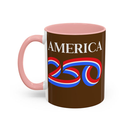 America 250 Brown Accent Mug by theGreenDragonTavern.shop