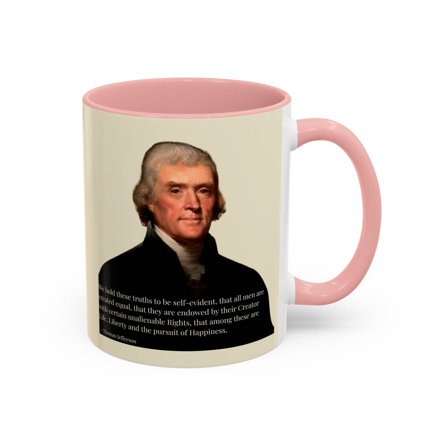 We hold these truths to be self-evident Parchment Yellow Accent Mug by theGreenDragonTavern.shop