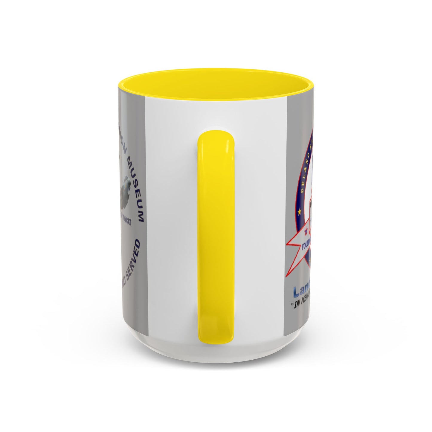 DNASM 2-sided, Founding & Student Art Light Grey Accent Mug by theGreenDragonTavern.shop