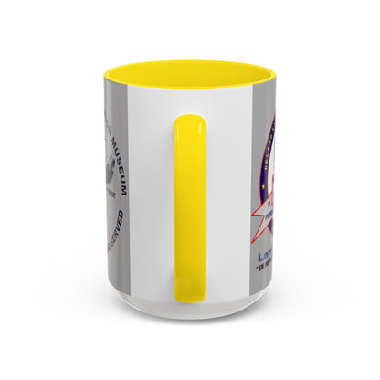 DNASM 2-sided, Founding & Student Art Light Grey Accent Mug by theGreenDragonTavern.shop