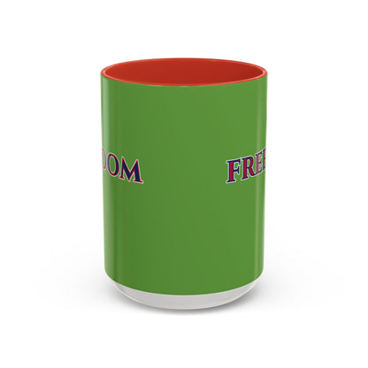 Freedom, Green Accent Mug by theGreenDragonTavern.shop