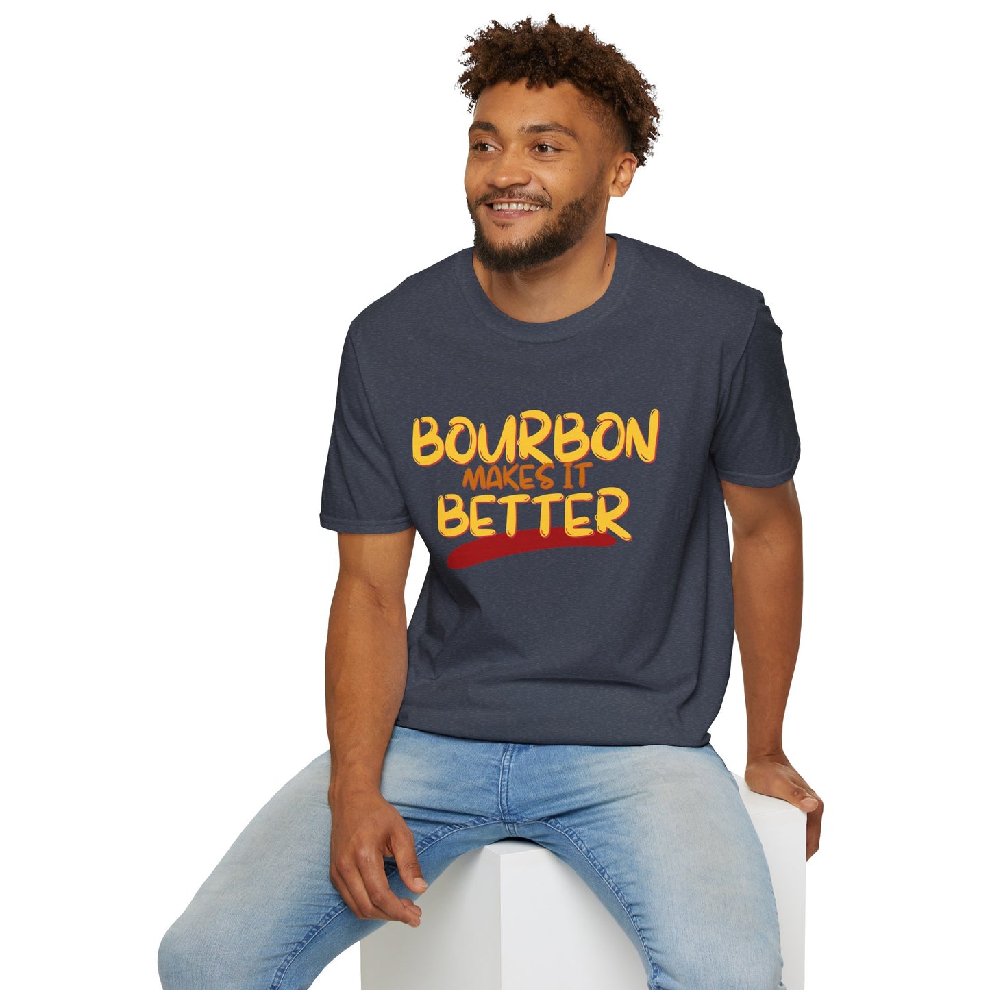 Bourbon makes it better Dark colors Unisex T-Shirt by theGreenDragonTavern.shop