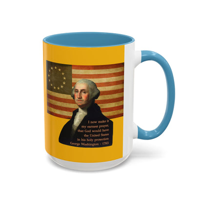 Washington's Earnest Prayer Yellow Accent Mug by theGreenDragonTavern.shop