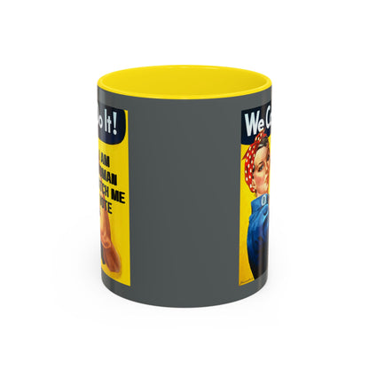 I Am Woman Watch Me Vote Rosie Grey Accent Mug by theGreenDragonTavern.shop