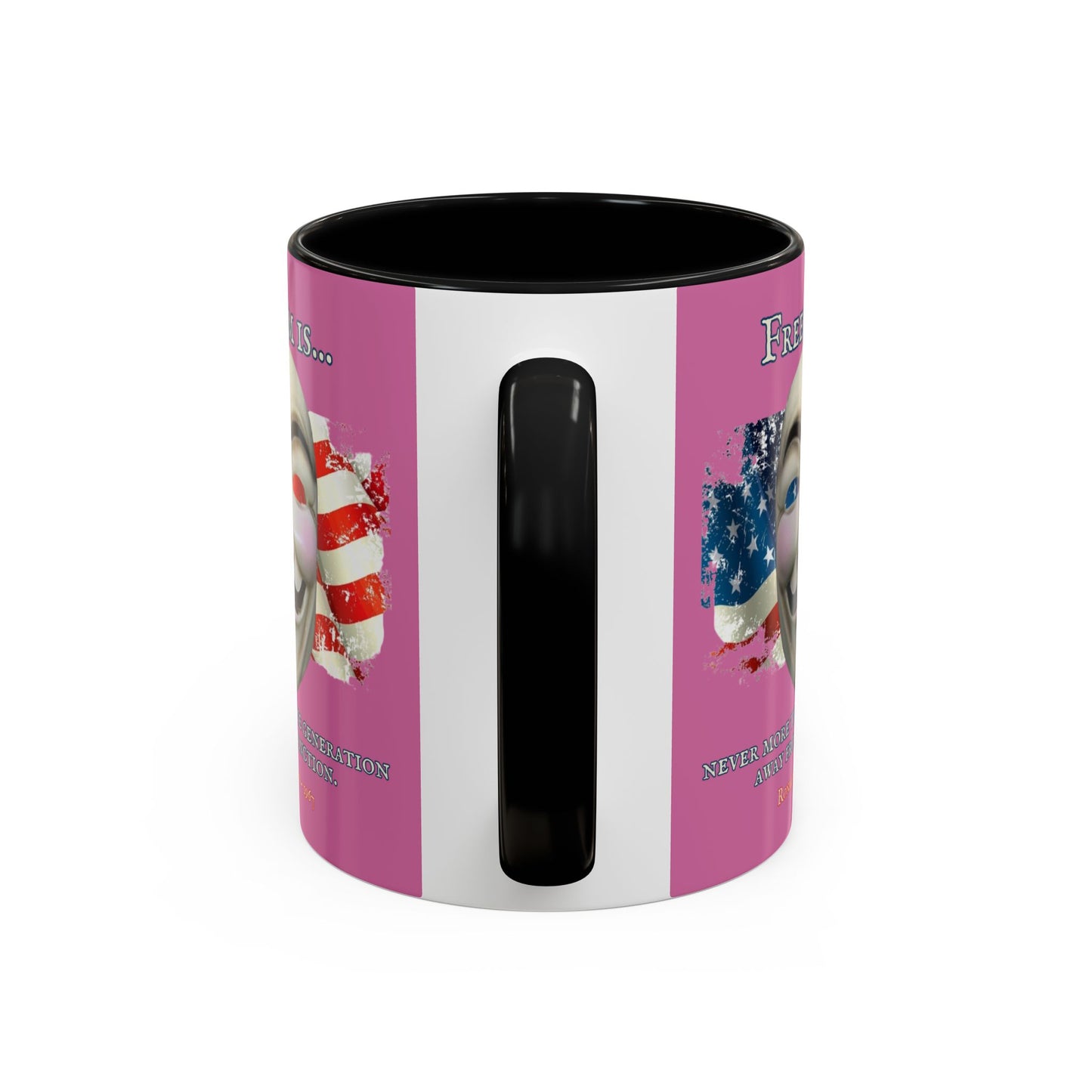 Ronald Reagan Freedom Vendetta Pink Accent Mug by theGreenDragonTavern.shop