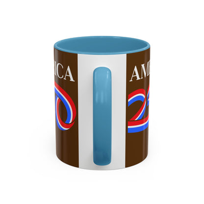 America 250 Brown Accent Mug by theGreenDragonTavern.shop