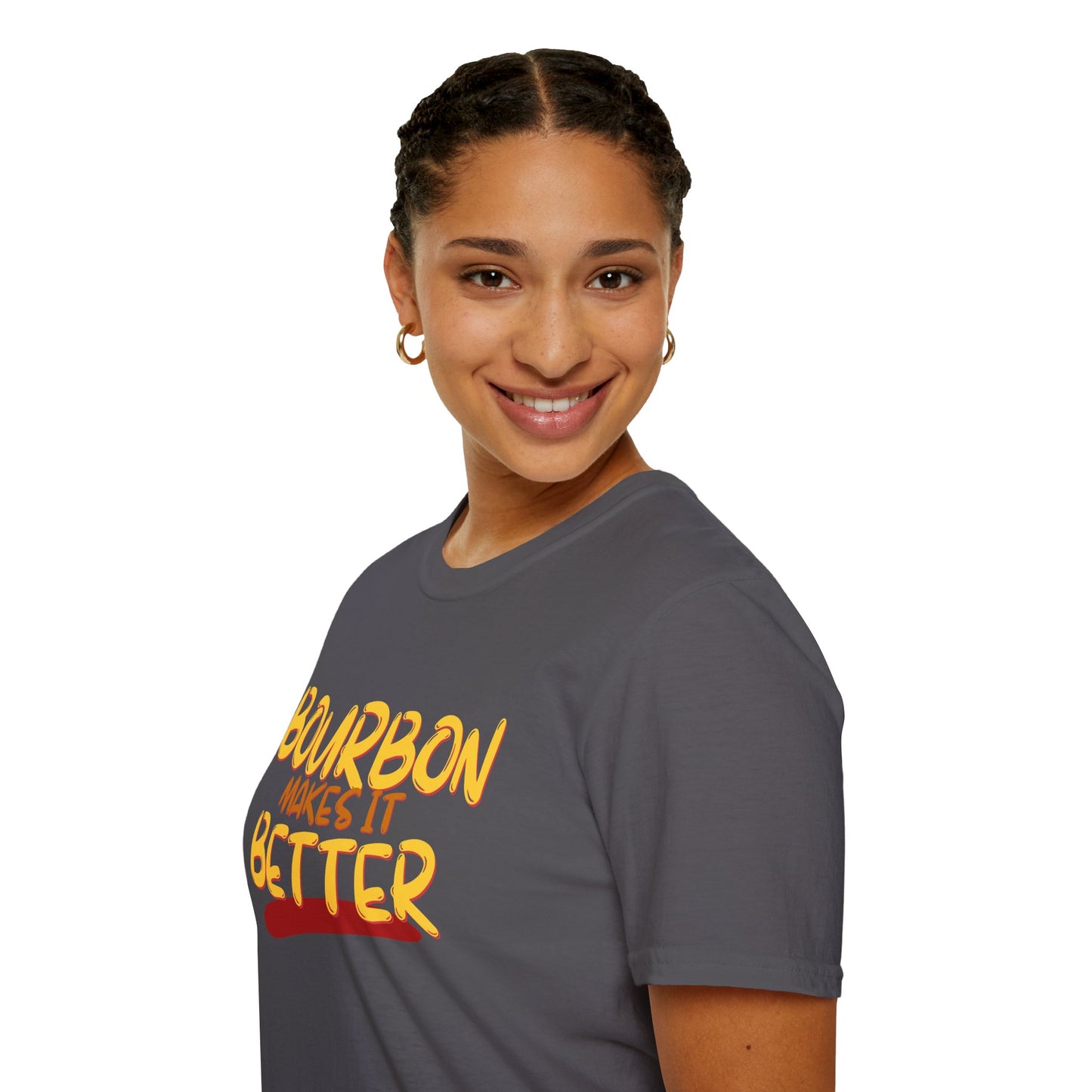 Bourbon makes it better Dark colors Unisex T-Shirt by theGreenDragonTavern.shop